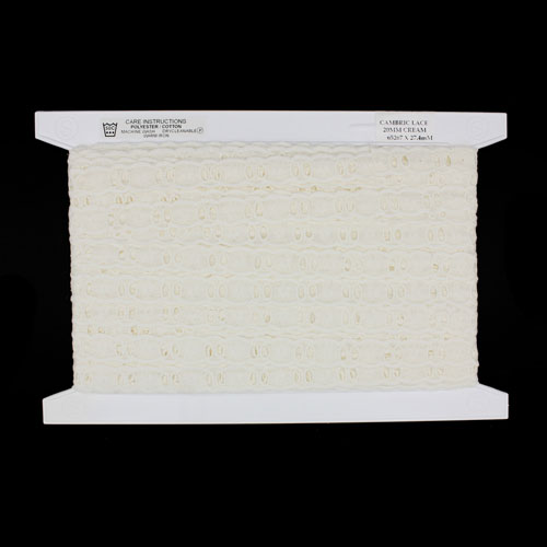 65267 Cambric Lace 20mm Cream
