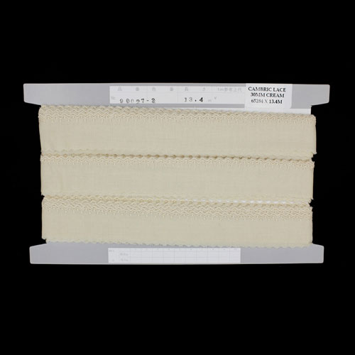 65284 Cambric Lace 30mm Dark Cream