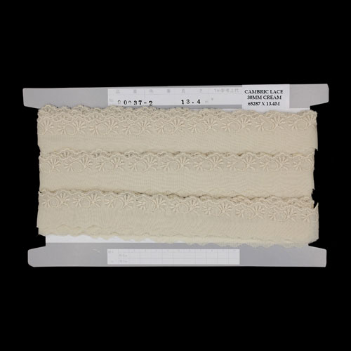65287 Cambric Lace 30mm Dark Cream
