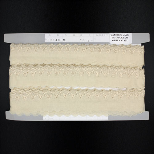 65298 Cambric Lace 30mm Dark Cream