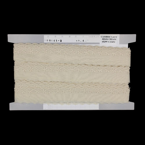 65299 Cambric Lace 30mm Dark Cream