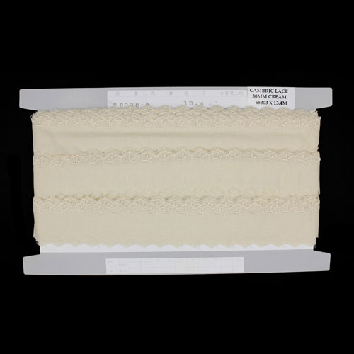 65303 Cambric Lace 30mm Dark Cream