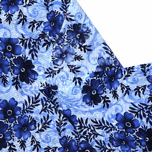65504 Fab Cotton 112cm Blue Stem Flowers