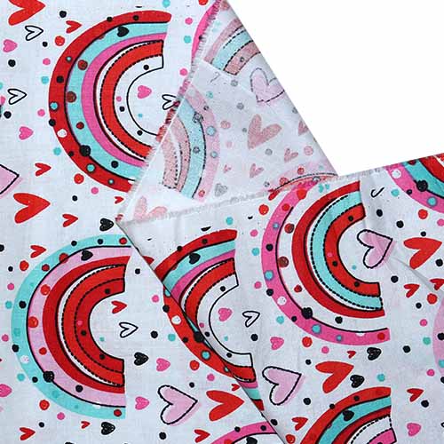 65552 Fab Cotton 112cm Rainbow Hearts