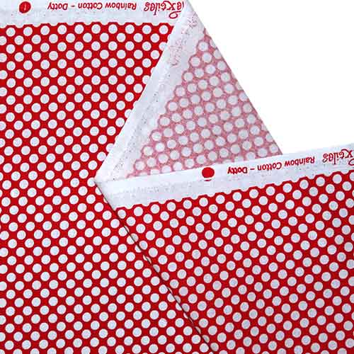 65655 Fab Cotton 112cm Red Polka Dots