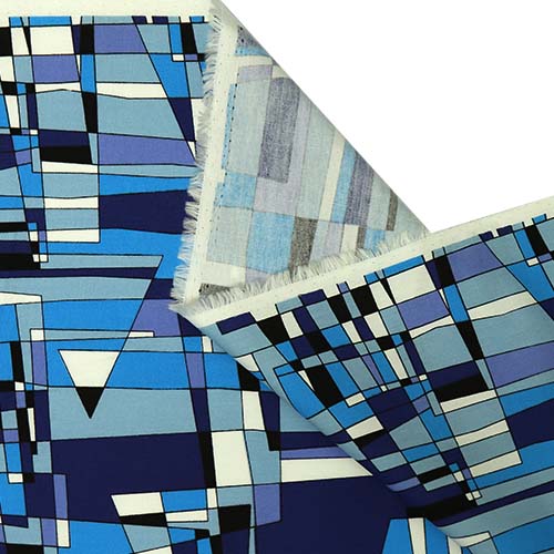 65685 Fab Cotton 150cm Blue Shapes