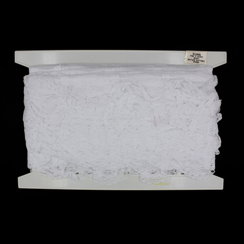 66032 Lace Nylon Frilled 45mm White