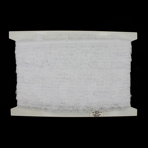 66038 Lace Nylon Frilled 25mm White