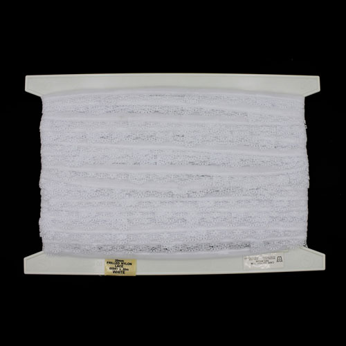66041 Lace Nylon Frilled 20mm White
