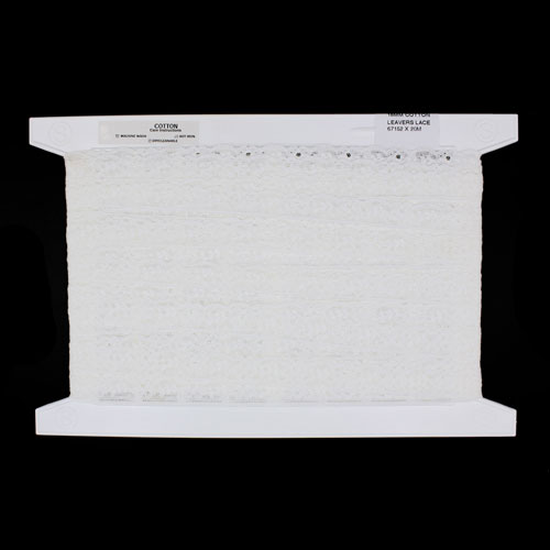 67152 Lace Cotton Leavers 18mm White