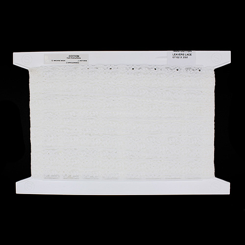 67152 Lace Cotton Leavers 18mm White
