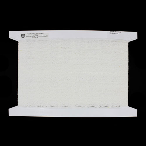 67153 Lace Cotton Leavers 18mm Off White