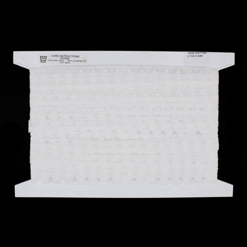 67160 Lace Cotton Leavers 16mm White