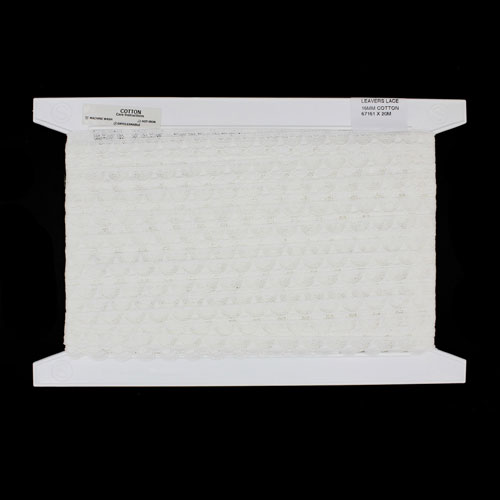 67161 Lace Cotton Leavers 16mm Off White