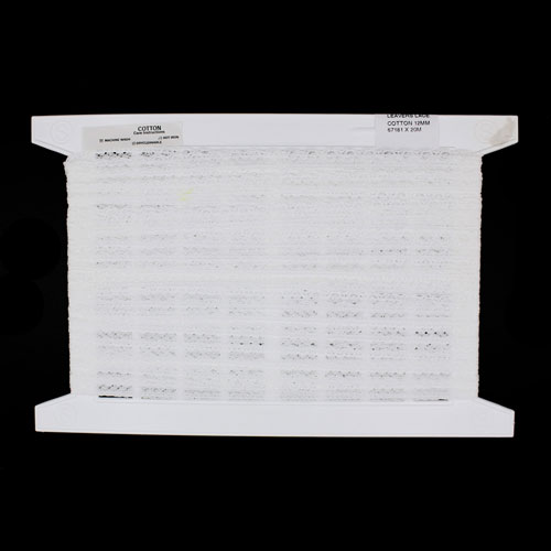 67181 Lace Cotton Leavers 12mm White