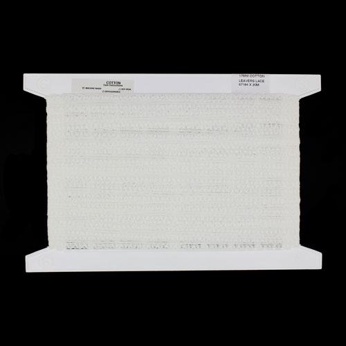 67184 Lace Cotton Leavers 17mm Off White