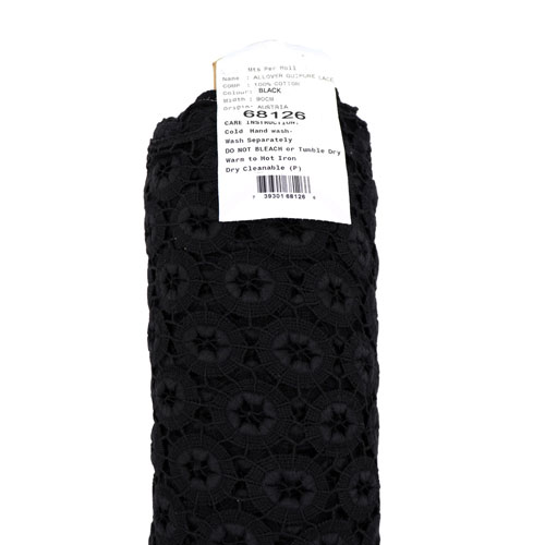 68126 Lace Guipure 80cm Black
