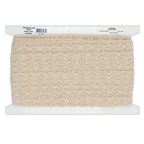 68983 Sullivans 20mm Torchon Lace - Natural 50mts