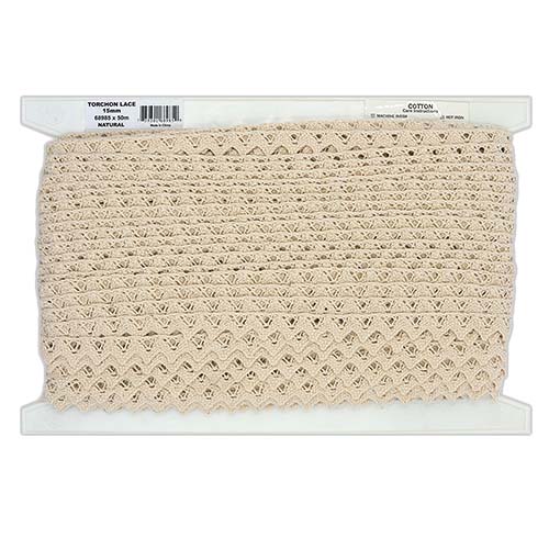 68985 Sullivans 15mm Torchon Lace - Natural 50mts