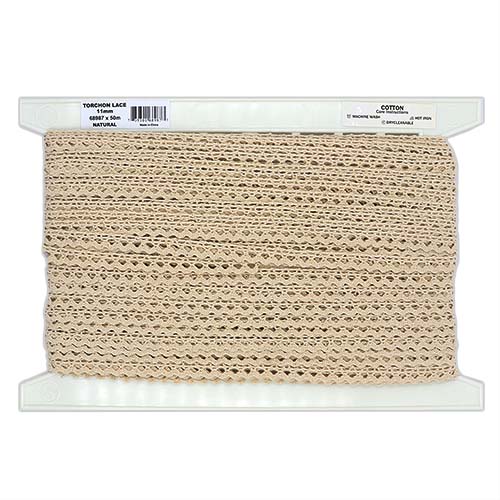68987 Sullivans 11mm Torchon Lace - Natural 50mts