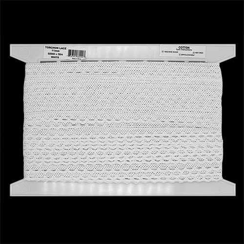 68990 Sullivans 11mm Torchon Lace - White 50mts