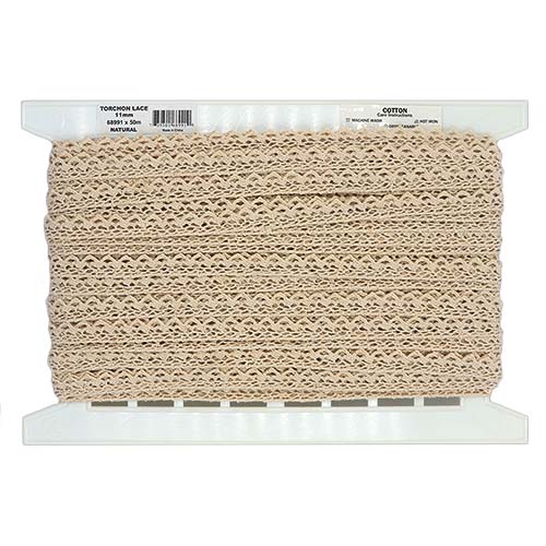 68991 Sullivans 11mm Torchon Lace - Natural 50mts