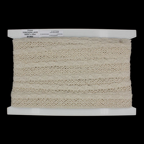 69557 Lace Torchon 31mm Ecru