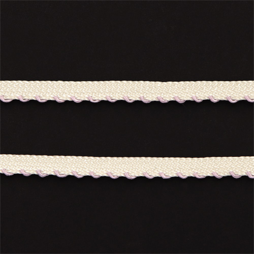 77431 Braid Piping 8mm White Lilac Edge