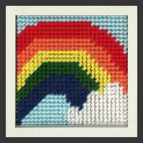 86512 Cross Stitch Kit With Frame 11x11cm Rainbow