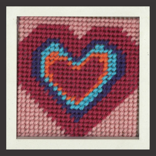 86521 Cross Stitch Kit With Frame 11x11cm Love