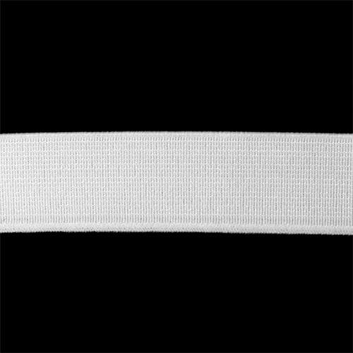 87206 Sullivans 20mm Non Roll Polyster Elastic - White 50mts