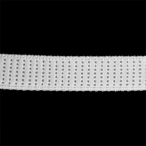 87210 Sullivans 12mm Non Roll Ribbed Elastic - White 75mts