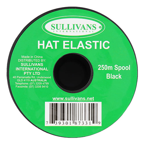 87331 Sullivans Hat Elastic - 250m - Black
