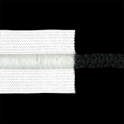87572 Elastic Drawcord 38mm White With Black Cord