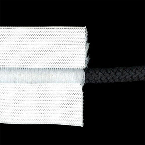 87574 Elastic Drawcord 50mm White With Black Cord