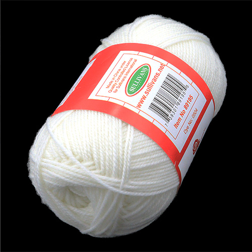 89195 Sullivans 8ply Polyster Softouch Knitting Yarn - 100g - White 