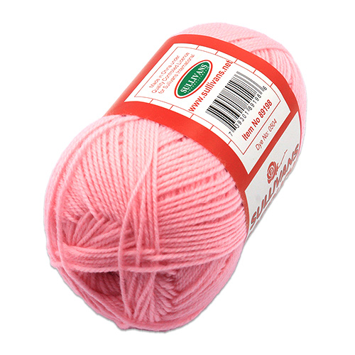 89198 Sullivans 8ply Polyster Softouch Knitting Yarn - 100g - Baby Pink