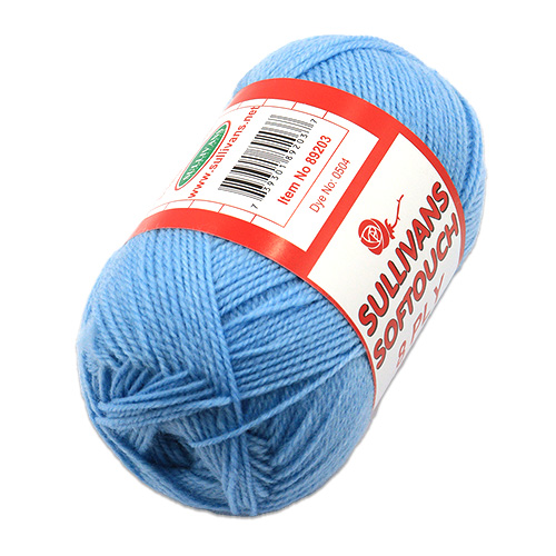 89203 Sullivans 8ply Polyster Softouch Knitting Yarn - 100g - Blue
