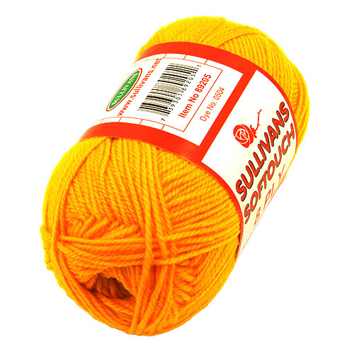 89205 Sullivans 8ply Polyster Softouch Knitting Yarn - 100g - Yellow