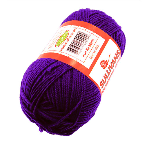89209 Sullivans 8ply Polyster Softouch Knitting Yarn - 100g - Purple