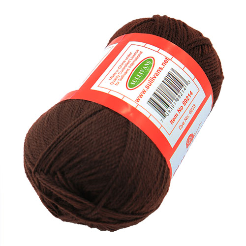 89214 Sullivans 8ply Polyster Softouch Knitting Yarn - 100g - Brown