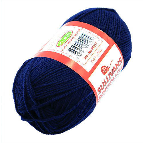 89217 Sullivans 8ply Polyster Softouch Knitting Yarn - 100g - Navy