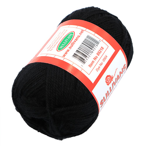 89218 Sullivans 8ply Polyster Softouch Knitting Yarn - 100g - Black