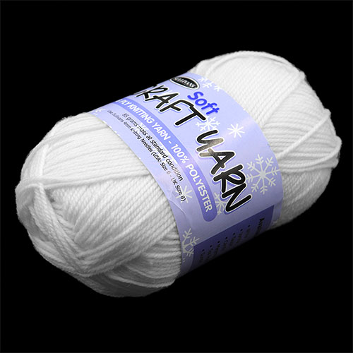 91500 Sullivans 8ply Polyster  Soft Craft Yarn - 85gm - White