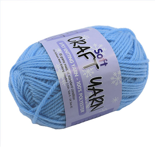 91515 Sullivans 8ply Polyster  Soft Craft Yarn - 85gm - Sky Blue