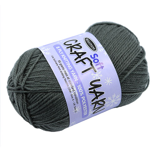 91518 Sullivans 8ply Polyster  Soft Craft Yarn - 85gm - Titanium