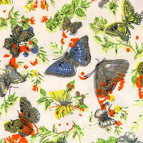 99778 Sullivans Flannelette Fabric - 108cm Wide - Cream With Butterflies