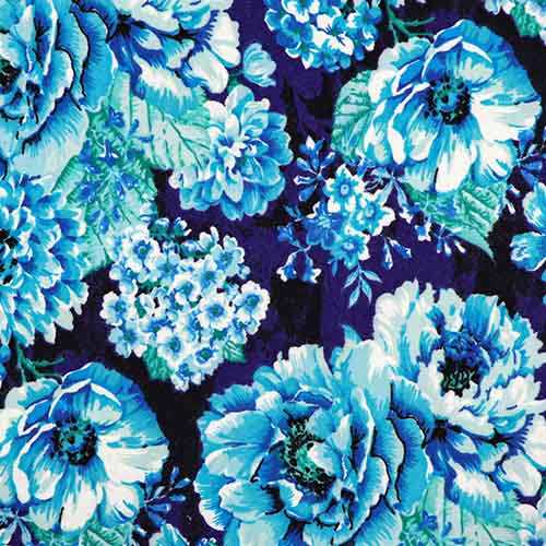 99820 Sullivans Flannelette Fabric - 108cm Wide - Blue Floral Design