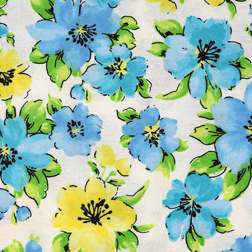 99821 Sullivans Flannelette Fabric - 108cm Wide - Blue And Yellow Flowers